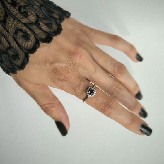 Срібна каблучка з аметистом 0.345ct