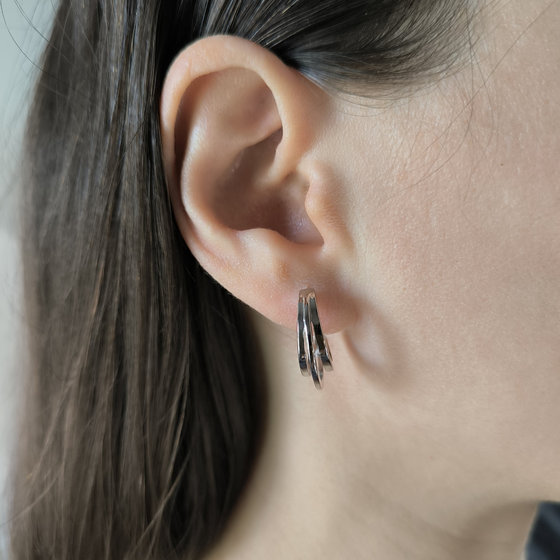 Silver earrings without stones