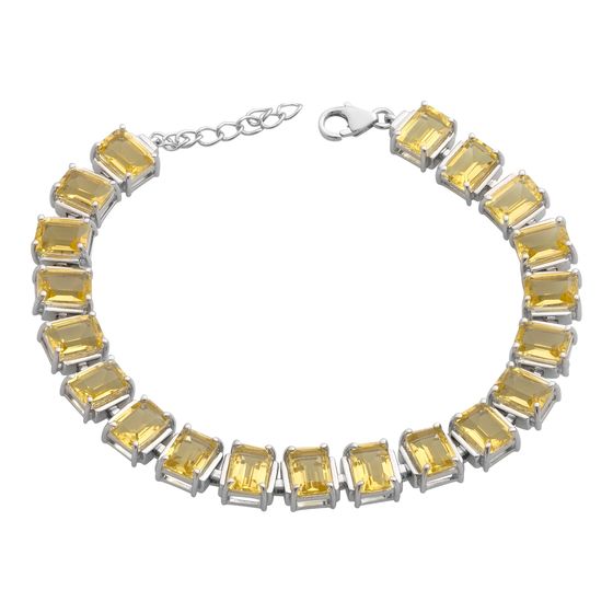 Silver bracelet with citrine nano