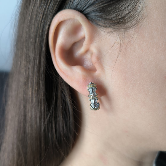 Срібні сережки з фіанітами