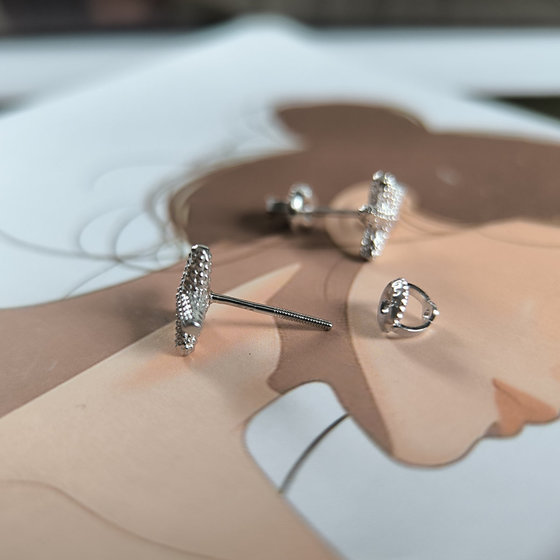Silver earrings without stones