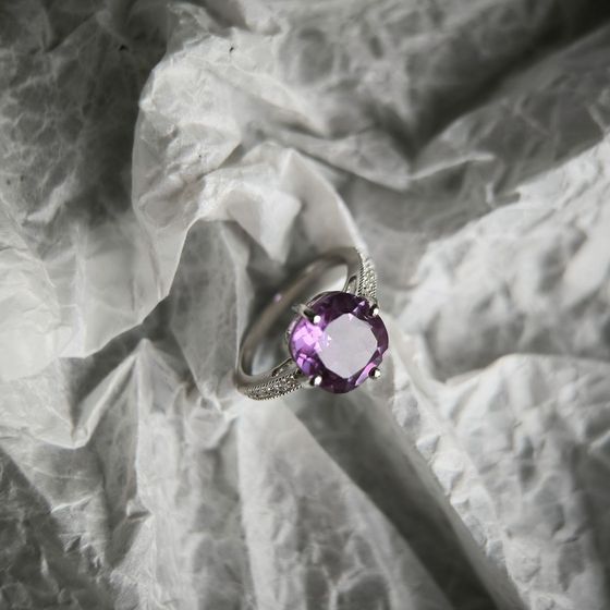Silver ring with alexandrite 5.378ct