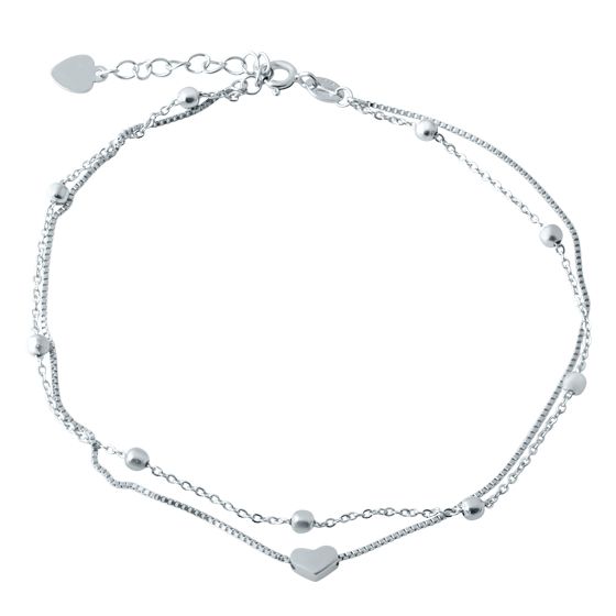 Срібний браслет на ногу без каменів