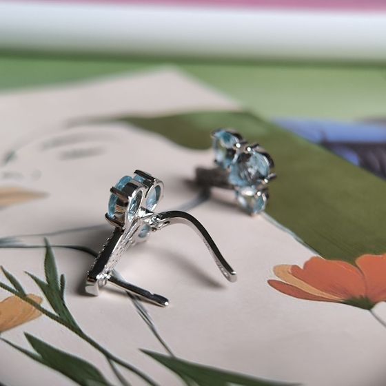 Срібні сережки з топазом 8.333ct