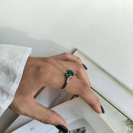 Срібна каблучка з агатом 3.664ct