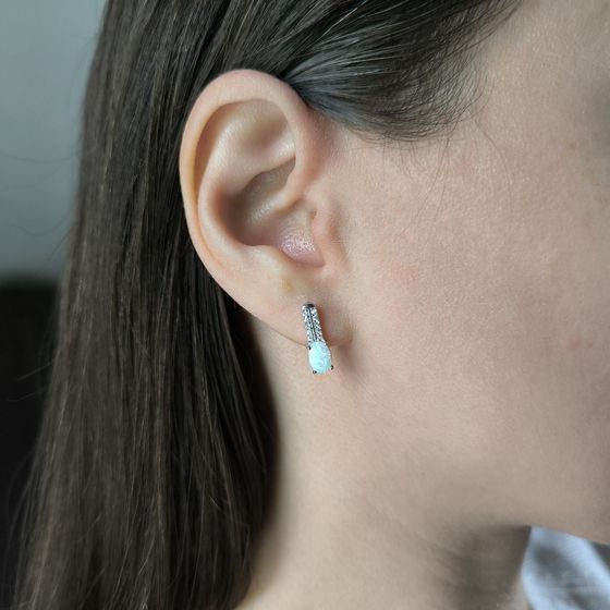 Серебряные серьги с опалом 0.875ct