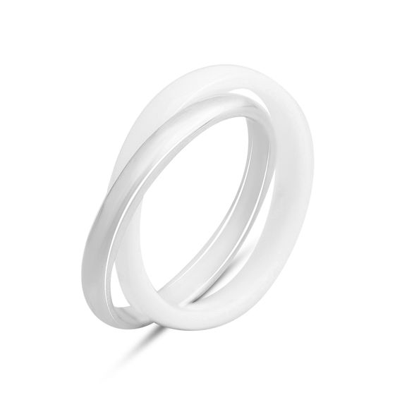 Silver ring with ceramics