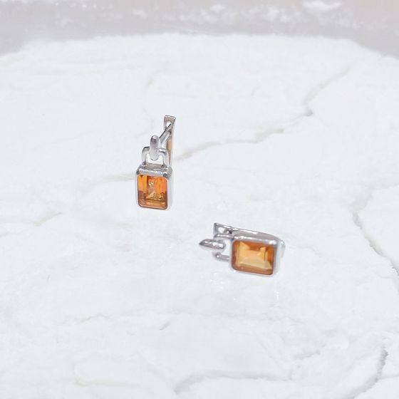 Срібні сережки із золотим кварцом 3.45ct