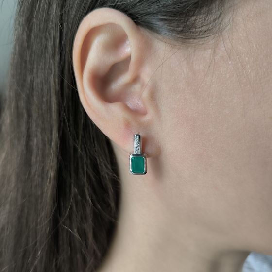 Серебряные серьги с агатом 1.902ct