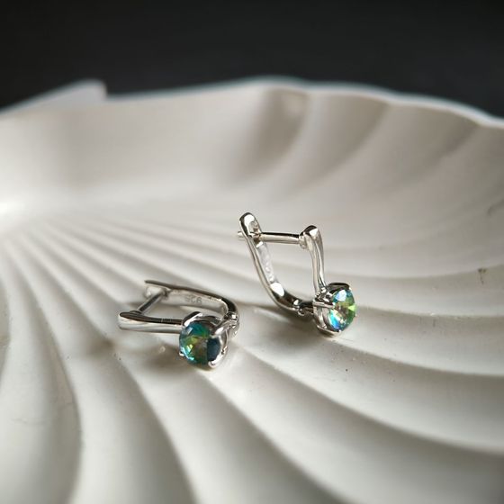 Срібні сережки з містик-топазом 0,783 карата