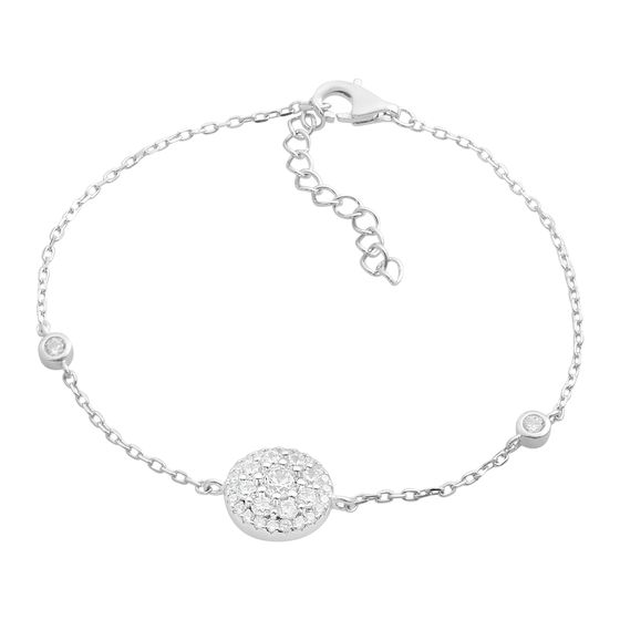 Silver bracelet with phianites