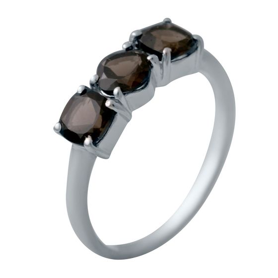 Серебряное кольцо с раухтопазом (дымчатым кварцем) 1.417ct