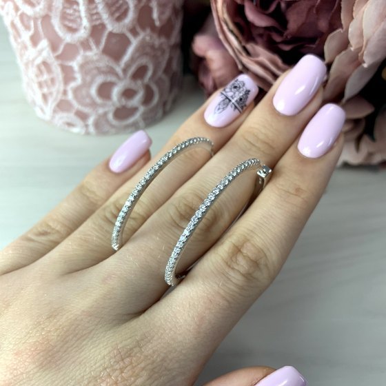 Срібні сережки з фіанітами