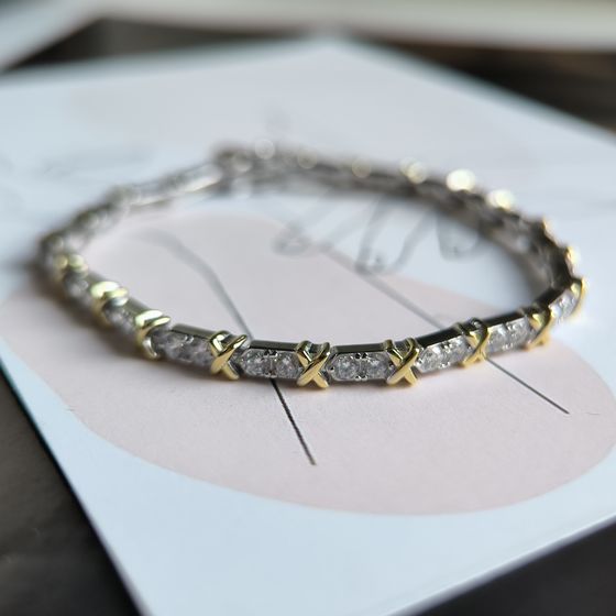 Серебряный браслет с фианитами