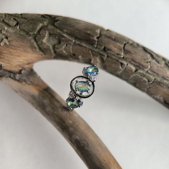 Срібна каблучка з містик топазом 1.075ct