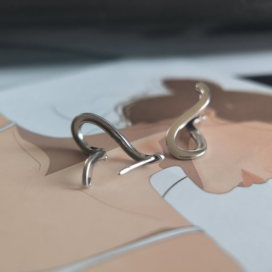 Silver earrings without stones