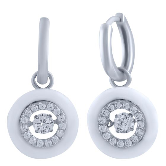 Silver earrings with ceramics