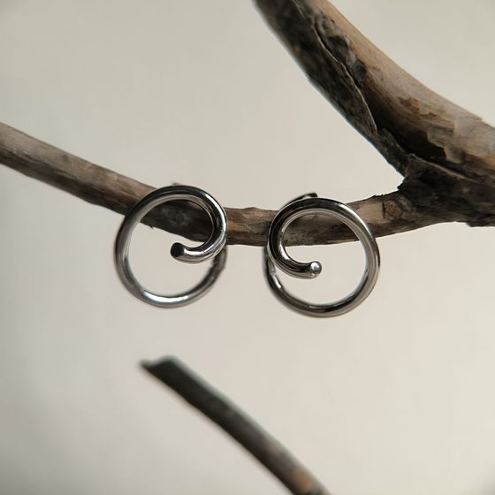 Silver earrings without stones
