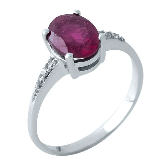 Silver ring with a ruby