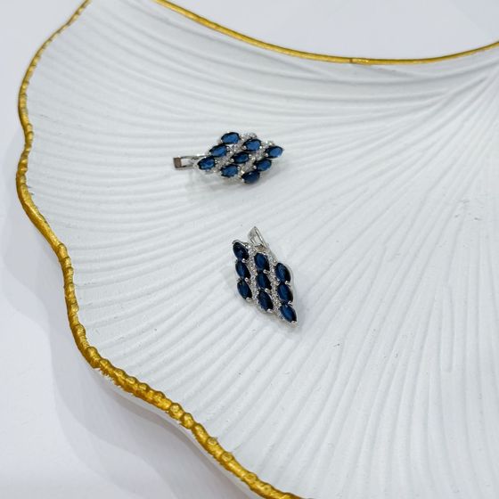 Silver earrings with sapphire nano 0.69ct