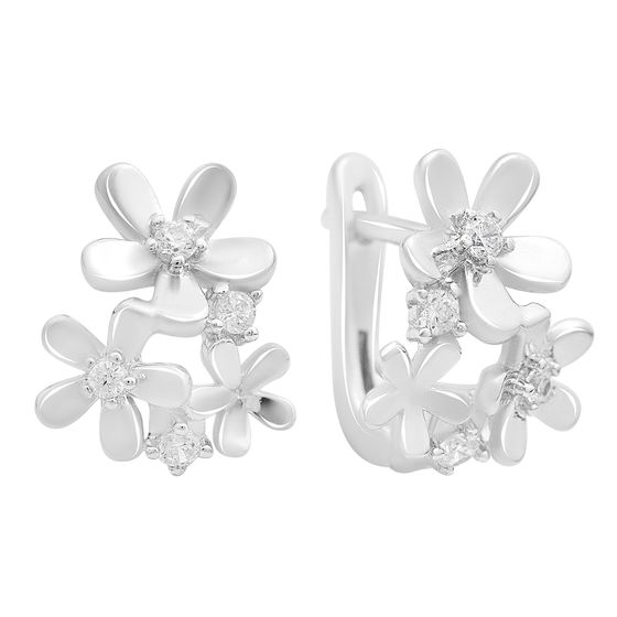 Silver earrings with cubic zirconia