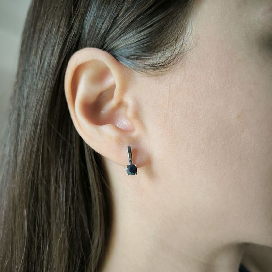 Серебряные серьги с сапфиром 1.292ct