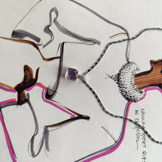 Silver pendant with cubic zirconia