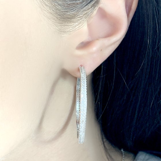 Silver Earrings with Fianites