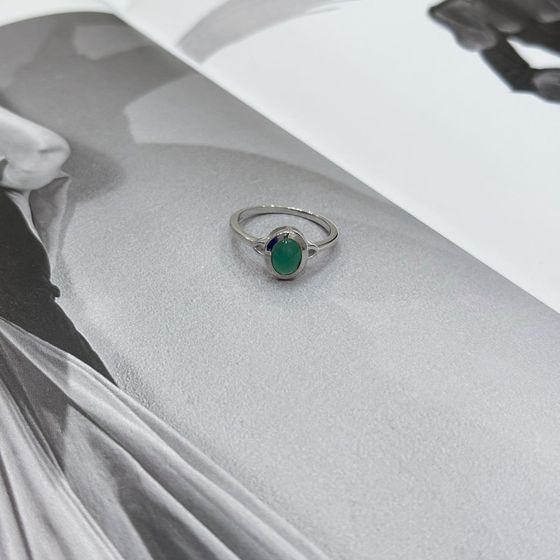 Silver ring with emerald