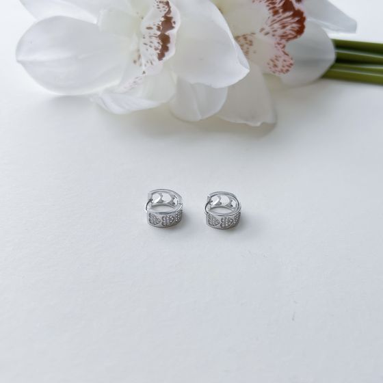 Silver Earrings with Fianites