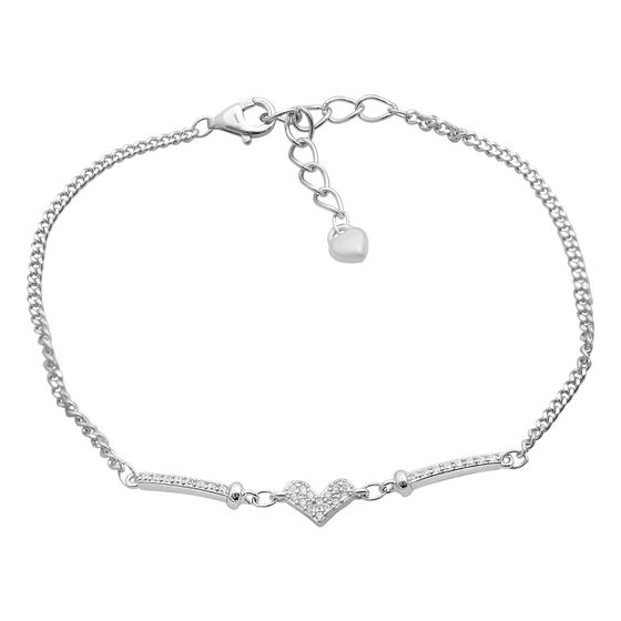 Silver bracelet with cubic zirconia