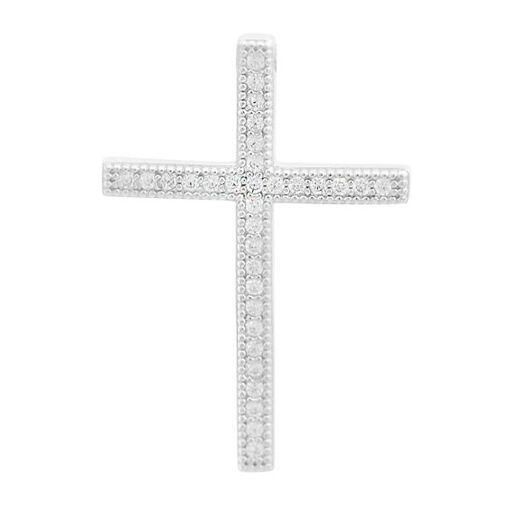 Срібний хрестик з фіанітами