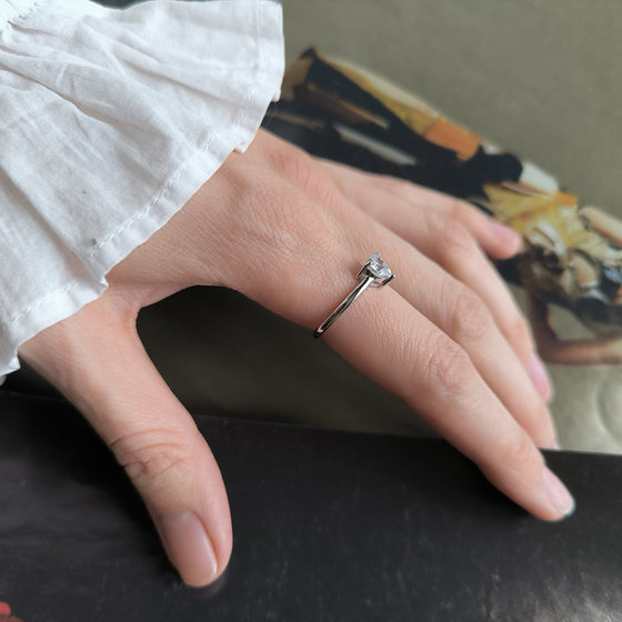 Silver ring with cubic zirconia