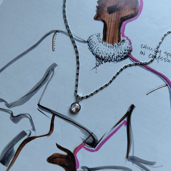 Silver pendant with phianites