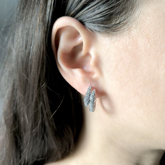 Серебряные серьги с фианитами