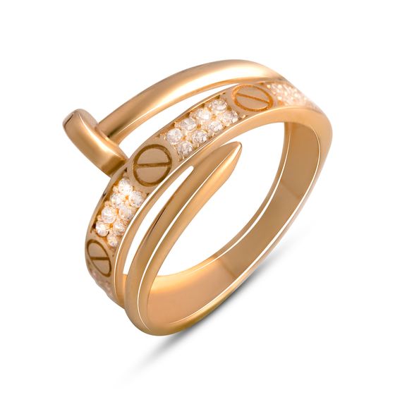Gold ring with 0.28ct phianites