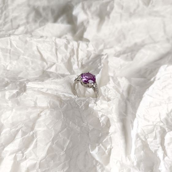 Срібна каблучка з олександритом 5.022ct