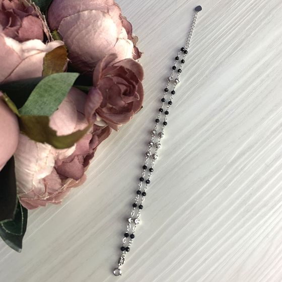 Silver bracelet with spinel