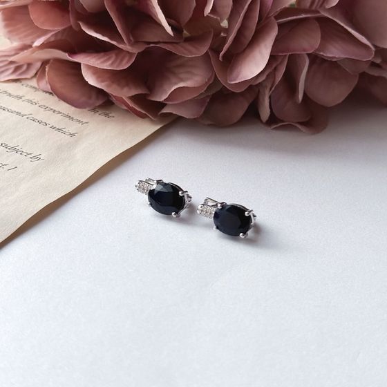 Срібні сережки з сапфіром 6,57 карата