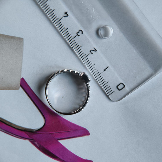 Silver ring with cubic zirconia