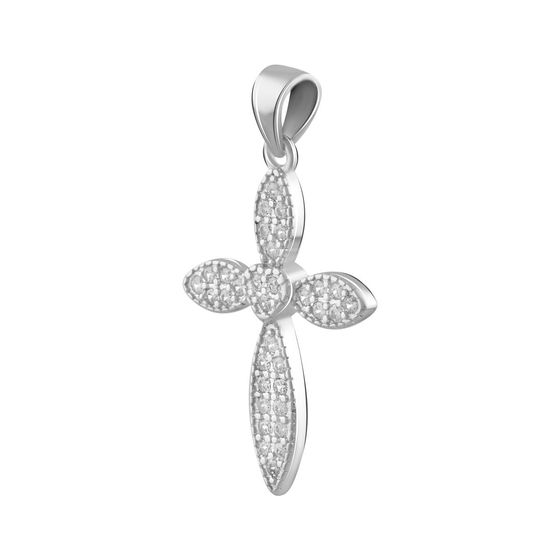 Silver cross with phianites