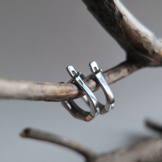 Silver earrings without stones