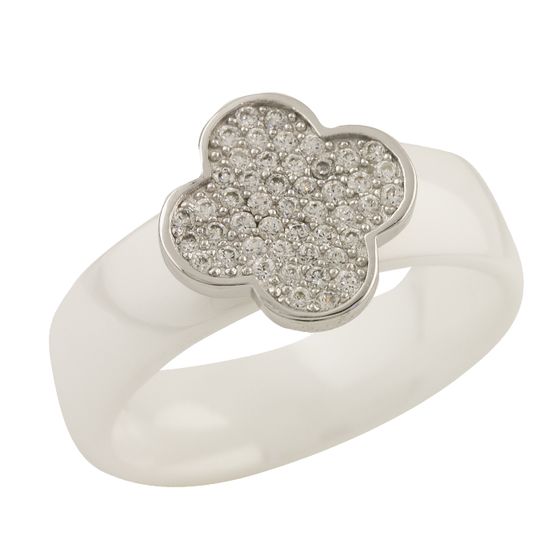Silver Ring with Ceramic Inlay