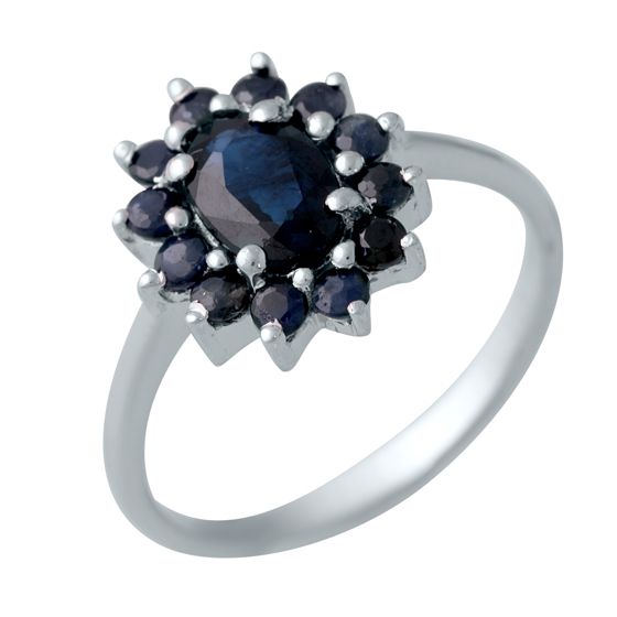 Серебряное кольцо с сапфиром 1.588ct