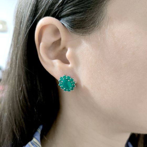 Срібні сережки з агатом 6,913 карата