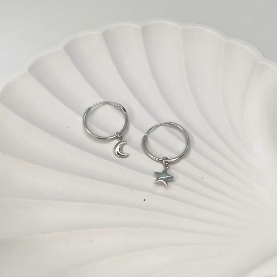 Silver earrings without stones