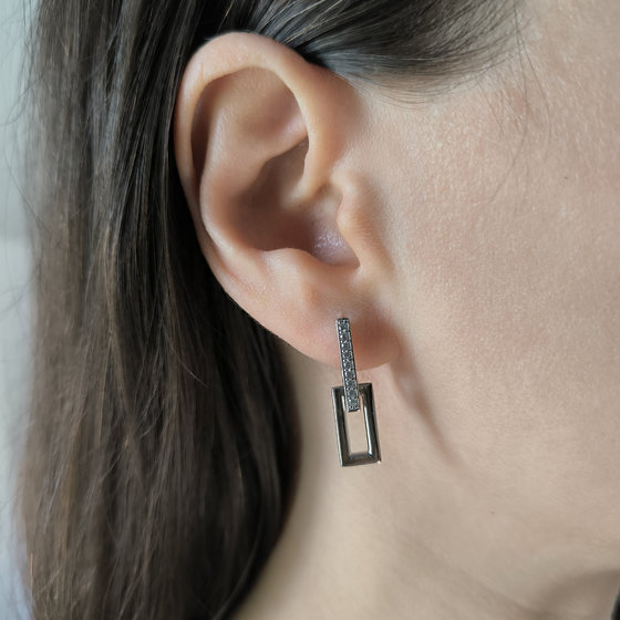 Silver earrings with cubic zirconia