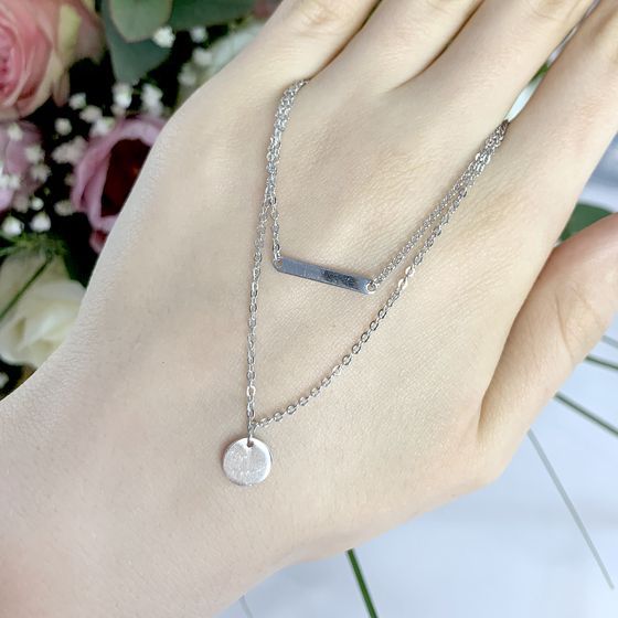 Silver necklace without stones