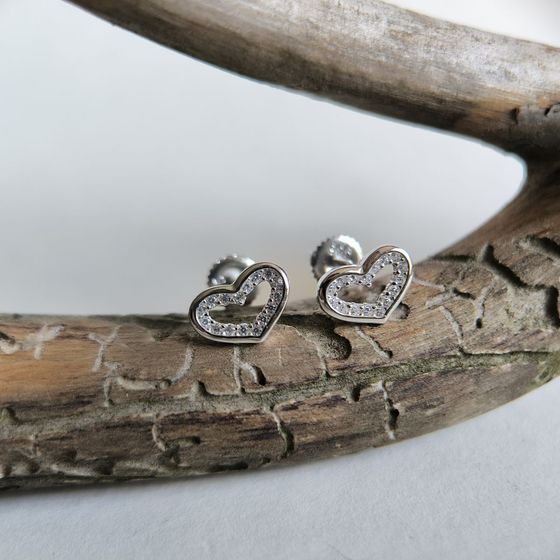 Срібні сережки з фіанітами