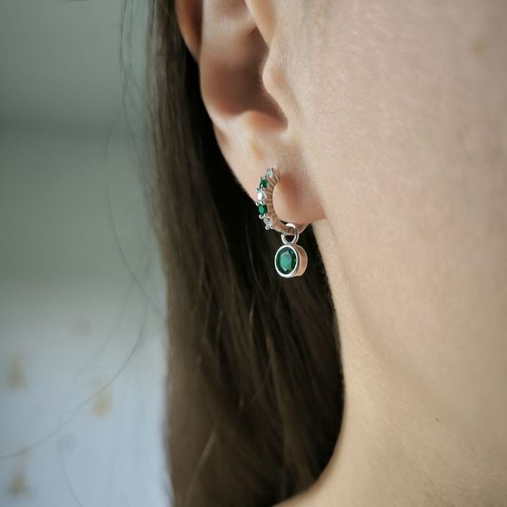 Срібні сережки з фіанітами